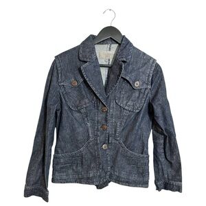 Earl Rutenberg Collection Denim Utility Button Jacket Vintage Small SEE NOTES